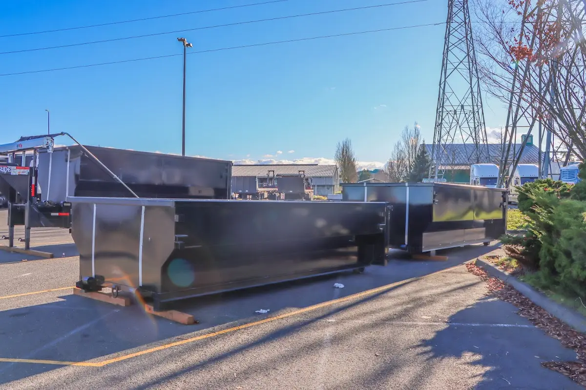 Roll-off dumpster ready for waste disposal at job site for Roofing Dumpster Rental in Barrington